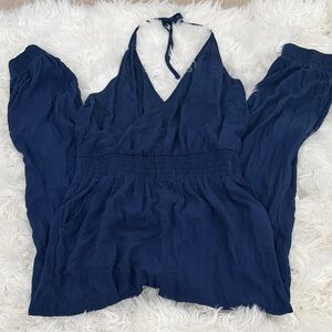 Prana Navy Blue Halter Jumpsuit